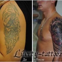 Исправление татуировки - перекрытие тату (cover up) 